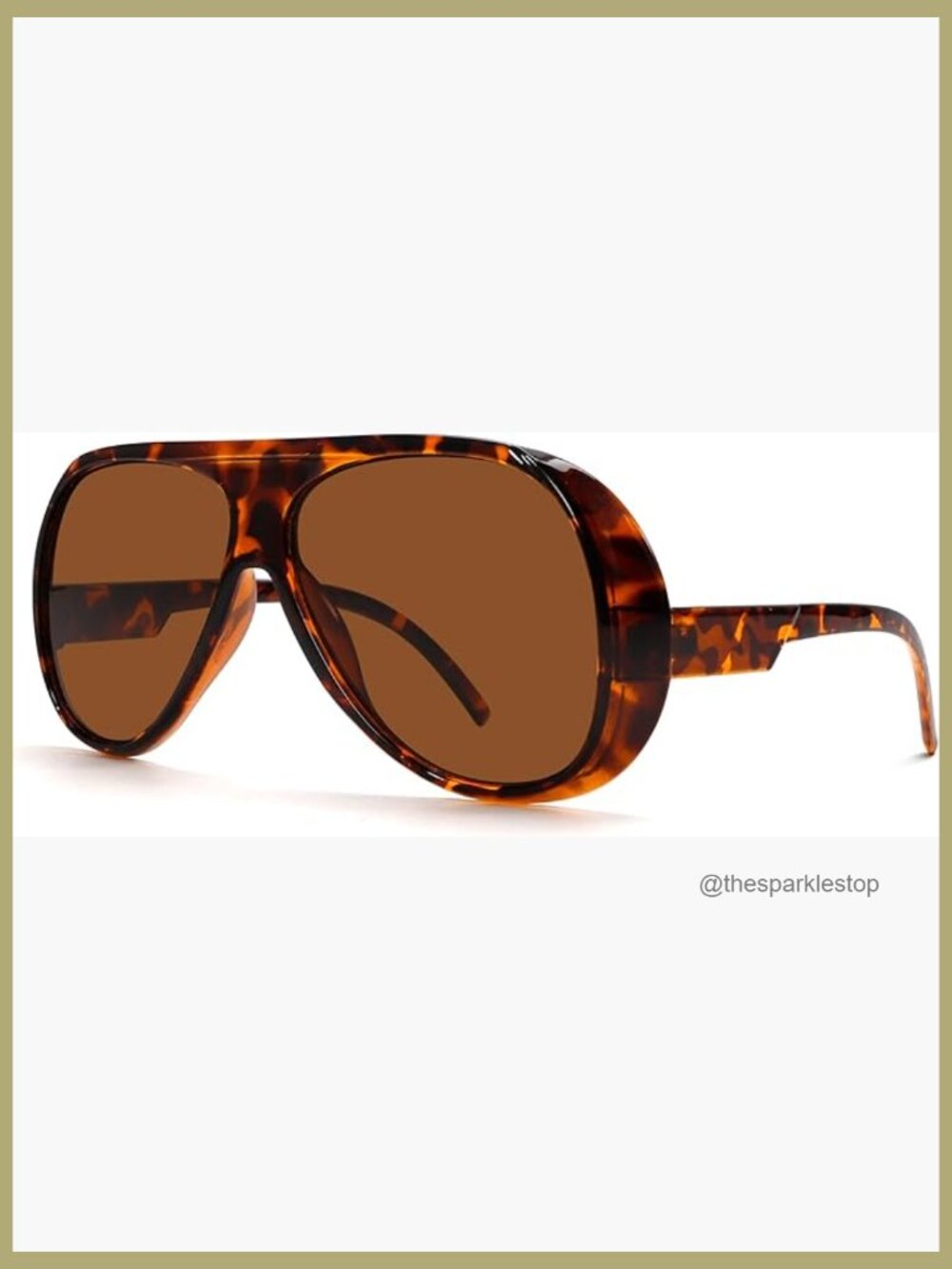 Oversized Aviator Sunglasses with UV400 Protection, Plastic Frame
